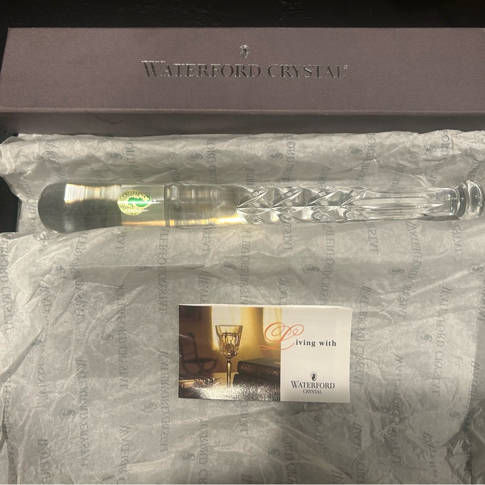 Waterford Crystal Bat. Never taken out of box. Acid Mark & Seahorse sticker.